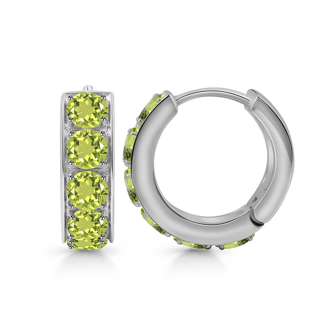 Peridot Hoop Earring-(PER-SE-973.)