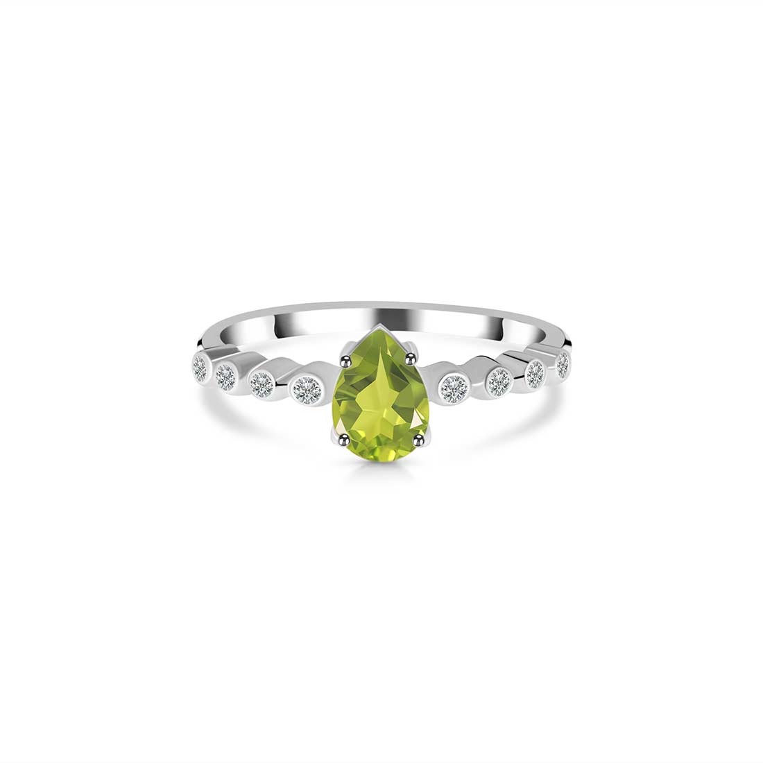 Peridot Ring-(PER-SR-419D-W.)