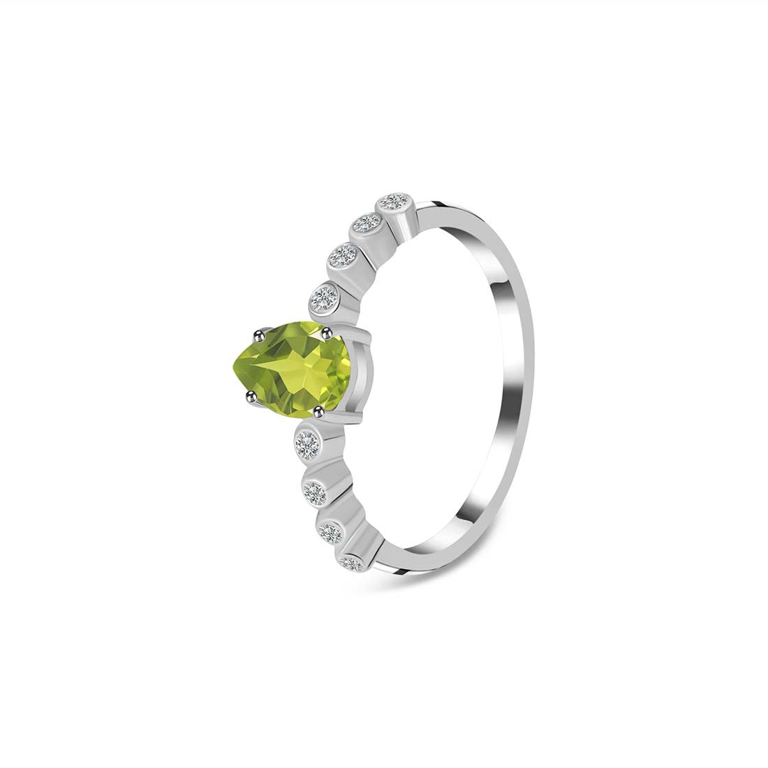 Peridot Ring-(PER-SR-419D-W.)