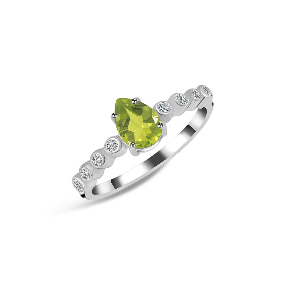 Peridot Ring-(PER-SR-419D-W.)