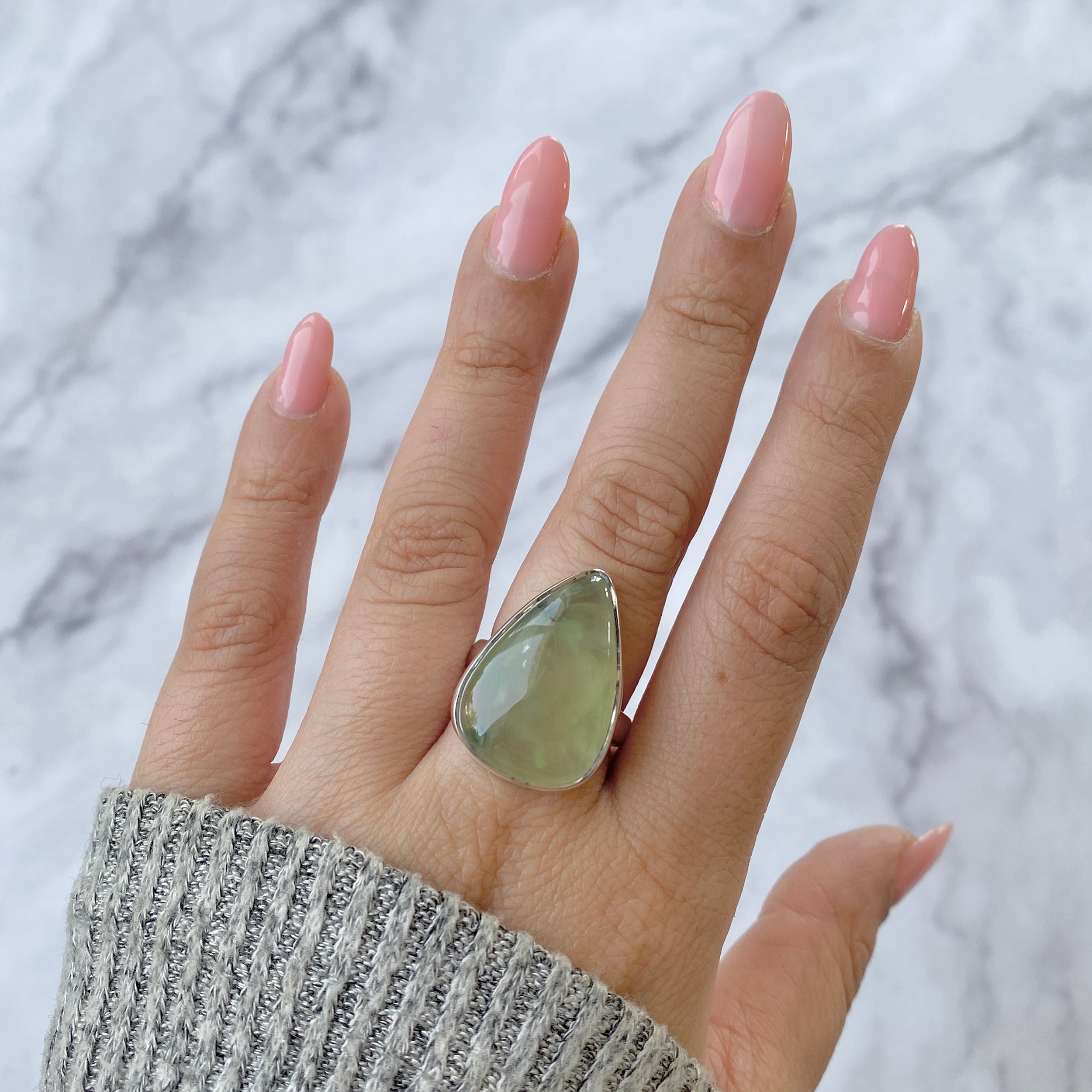 Prehnite Adjustable Ring-(PRN-R-25.)