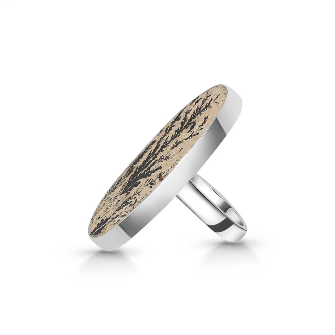 Psilomelane Dendrite Adjustable Ring-(PSD-R-32.)