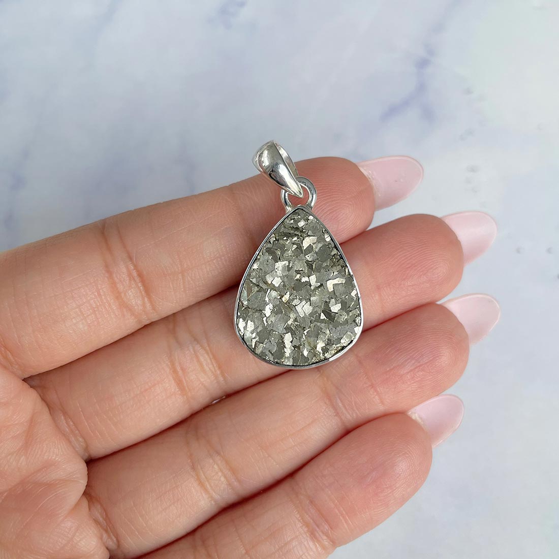 Pyrite Druzy Pendant-(PYR-P-16.)