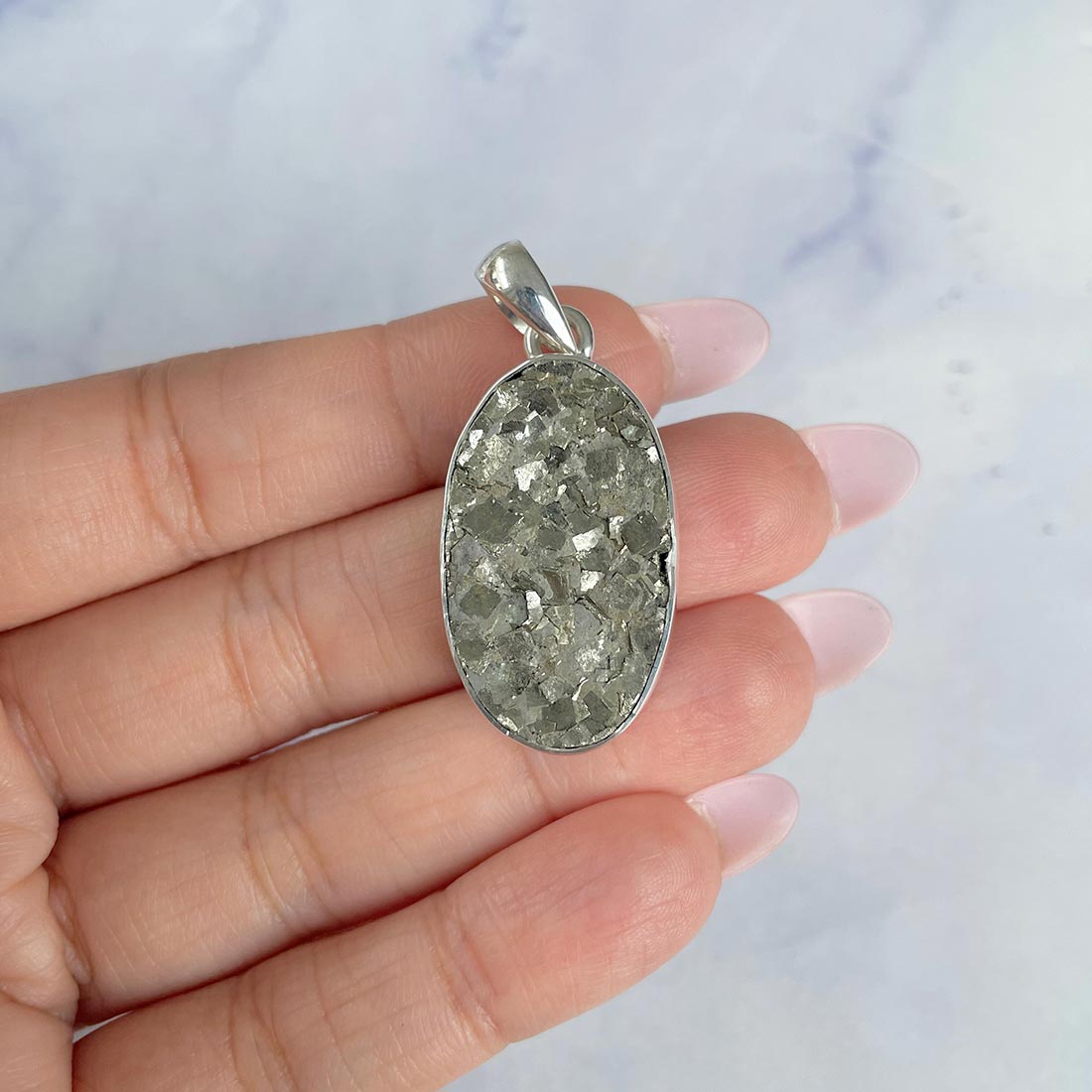 Pyrite Druzy Pendant-(PYR-P-20.)