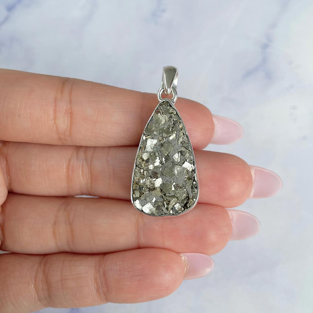 Pyrite Druzy Pendant-(PYR-P-22.)