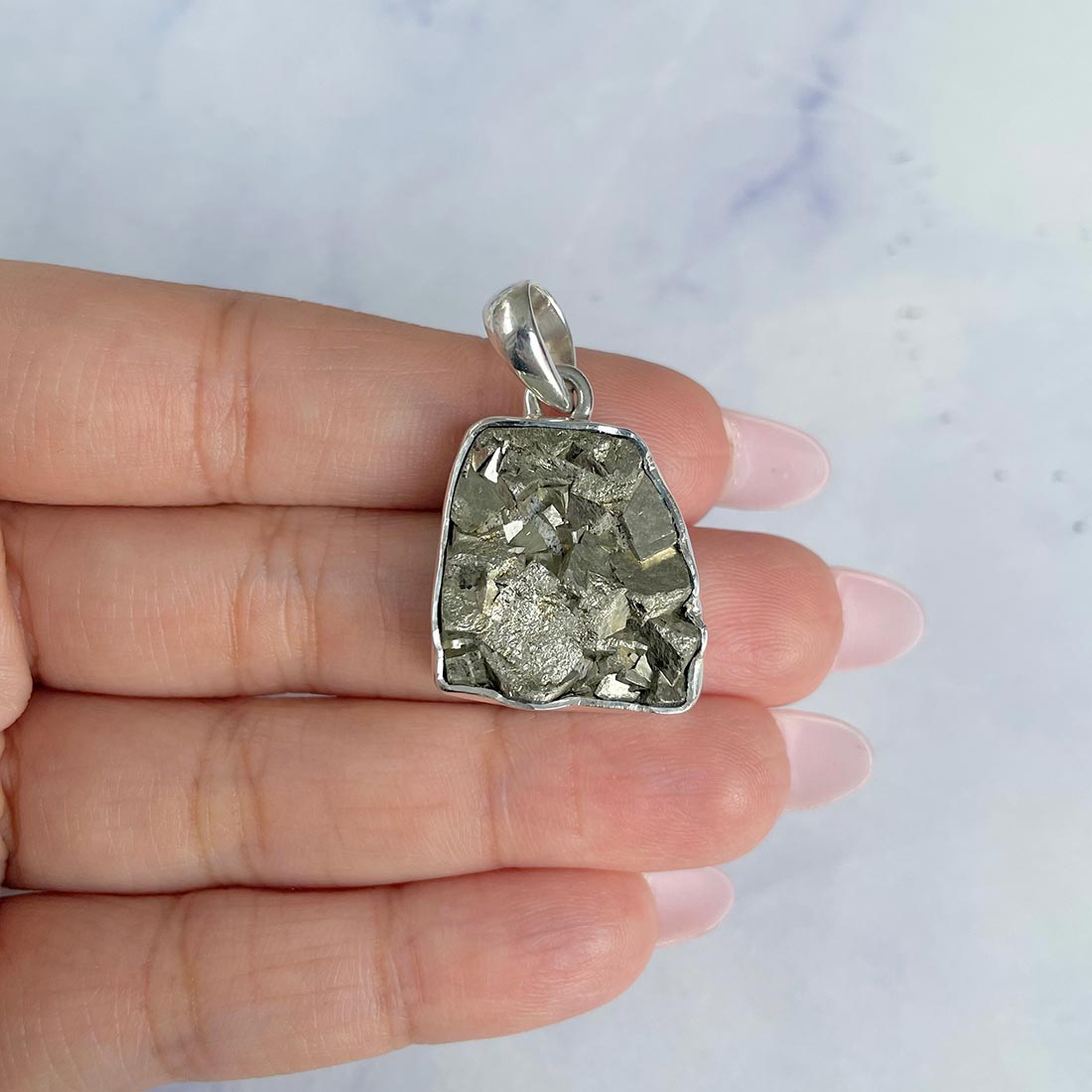 Pyrite Druzy Pendant-(PYR-P-23.)