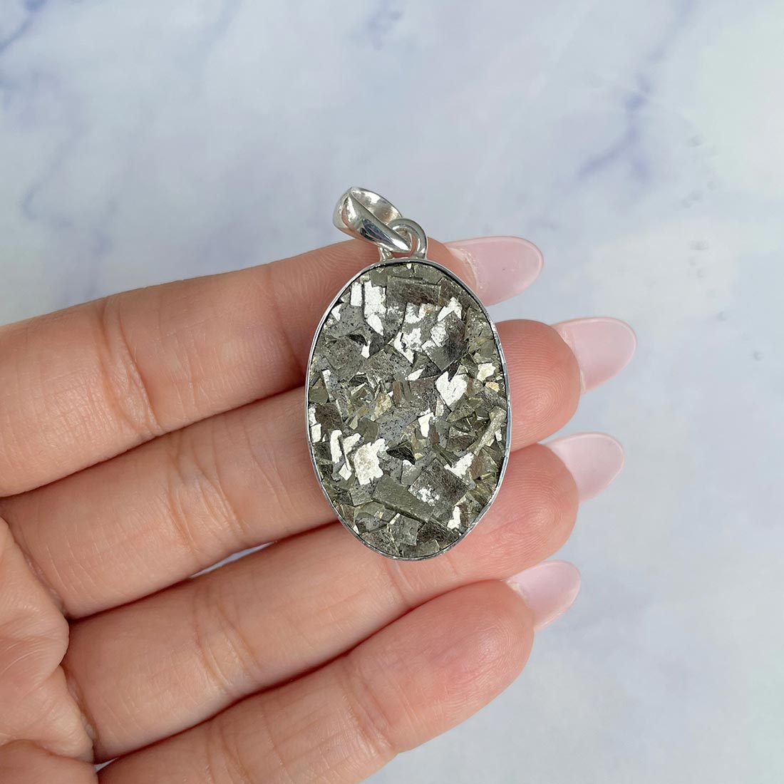 Pyrite Druzy Pendant-(PYR-P-27.)