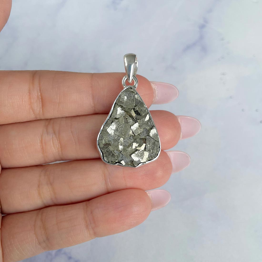 Pyrite Druzy Pendant-(PYR-P-28.)