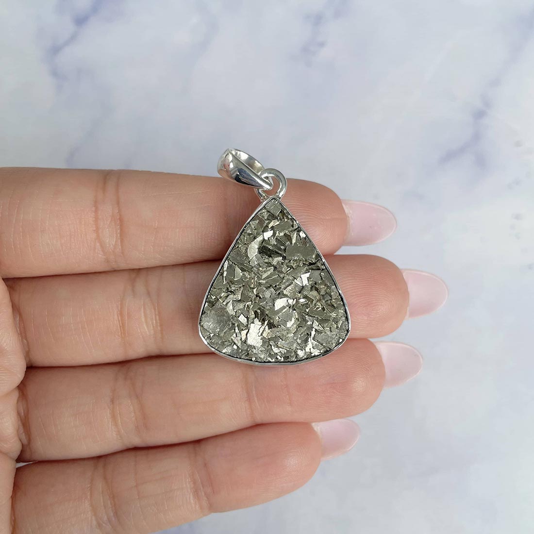 Pyrite Druzy Pendant-(PYR-P-3.)