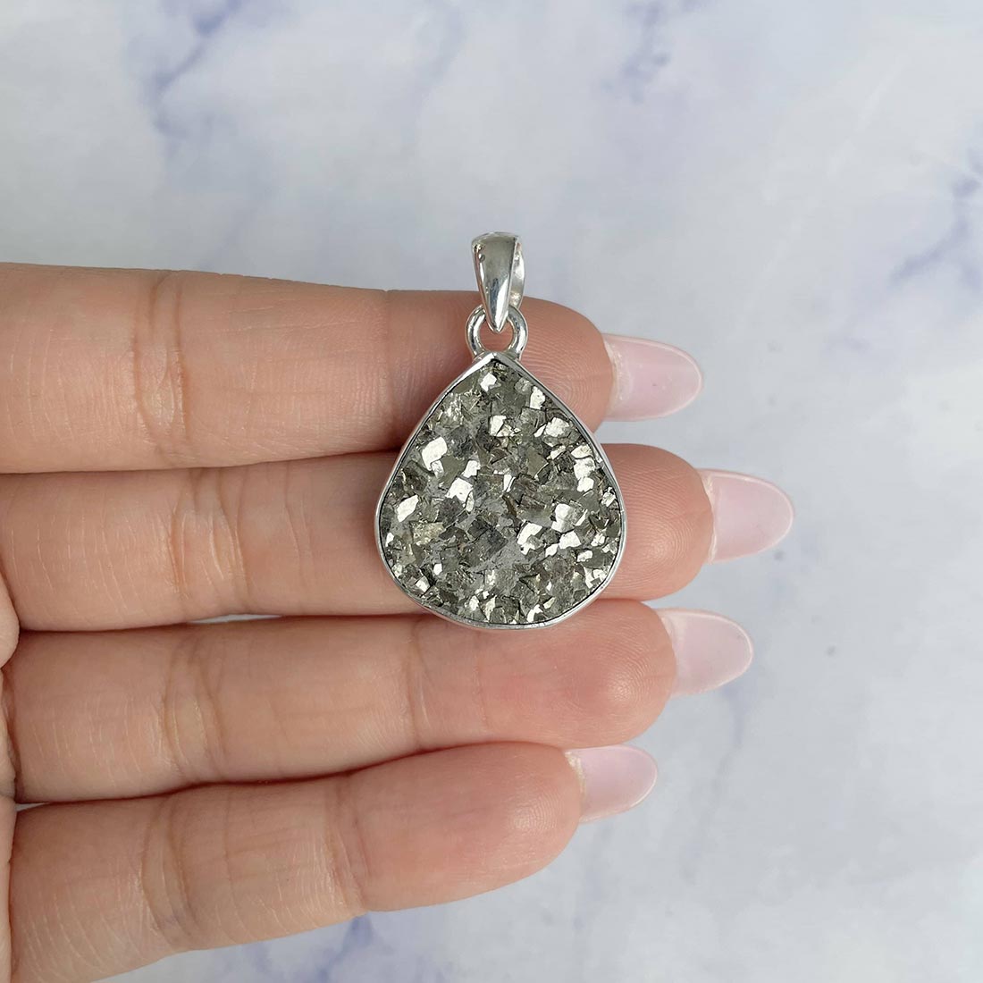 Pyrite Druzy Pendant-(PYR-P-4.)