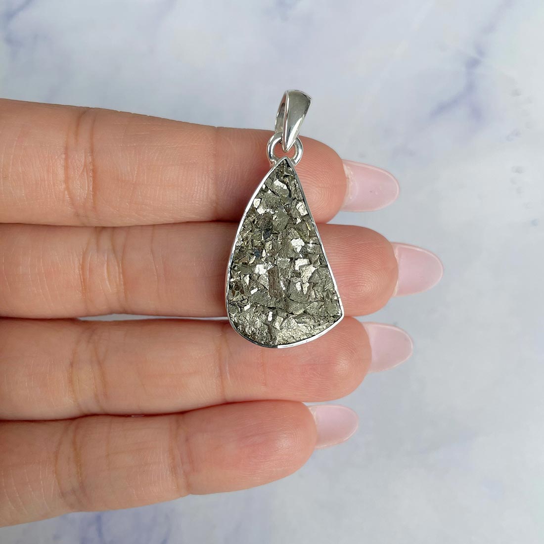 Pyrite Druzy Pendant-(PYR-P-8.)