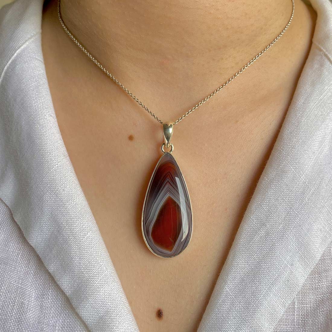 Botswana Agate Pendant-(RBA-P-14.)