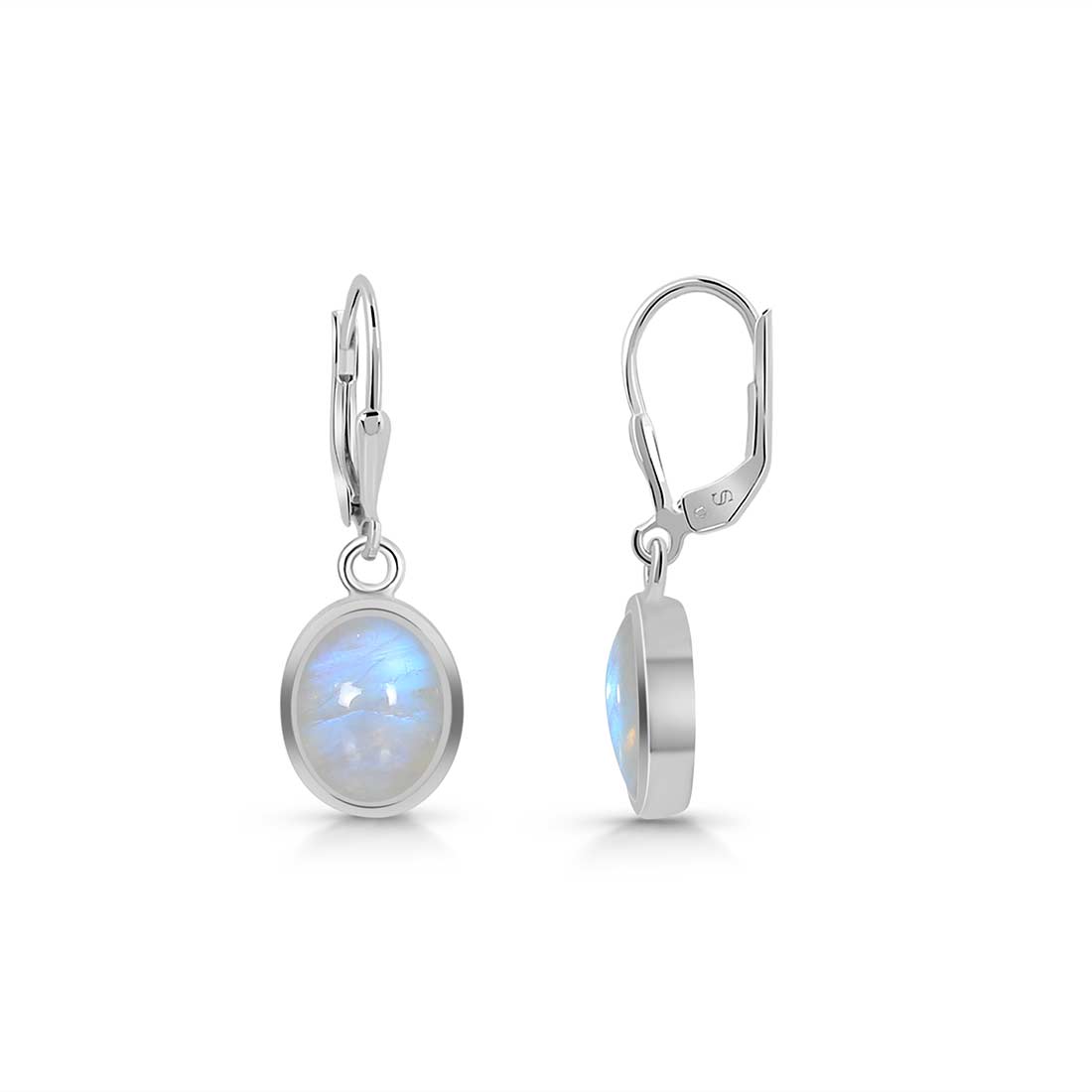 Moonstone Leverback Earring-(RBM-SE-829.)