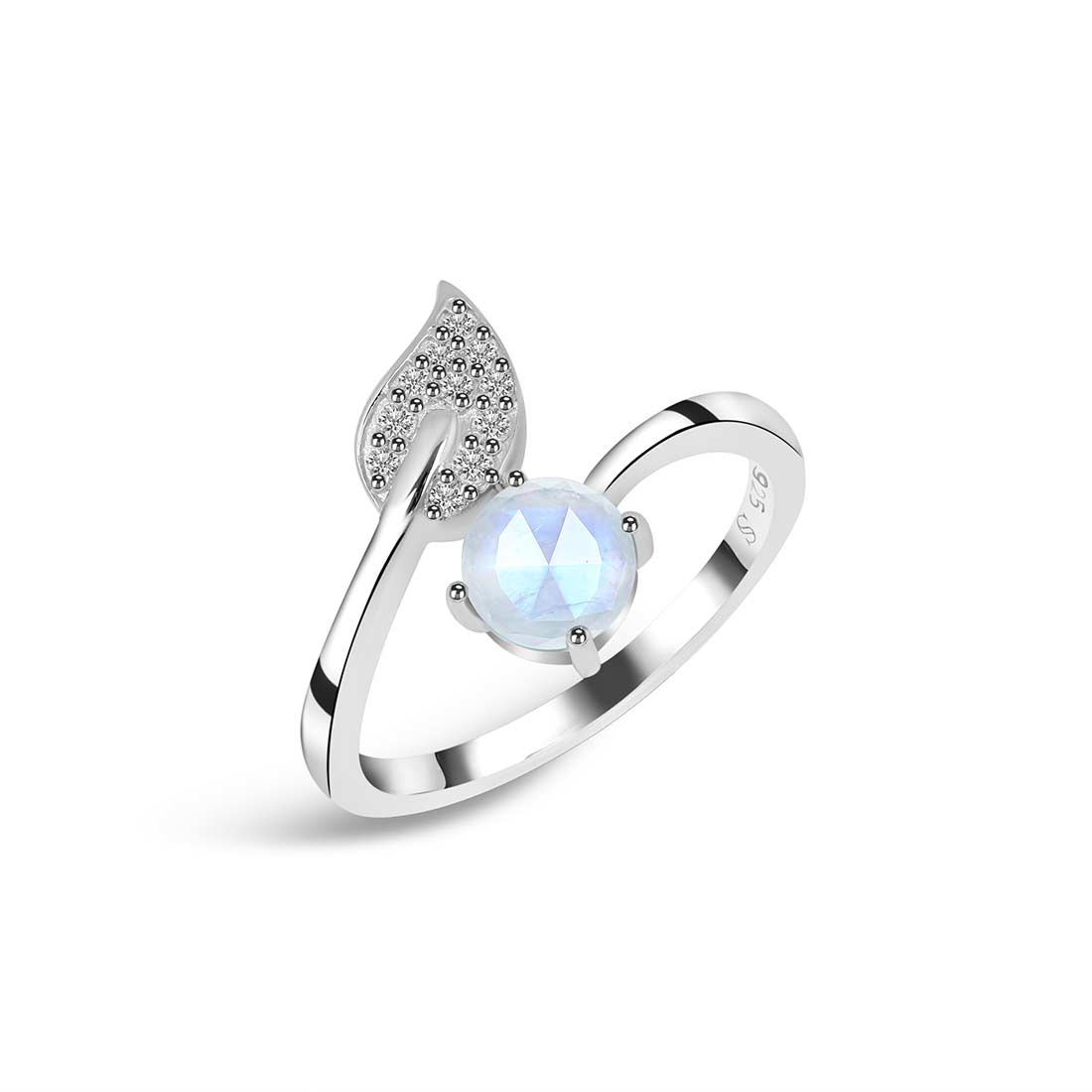 Moonstone Rose Cut Ring-(RBM-SR-1684.)