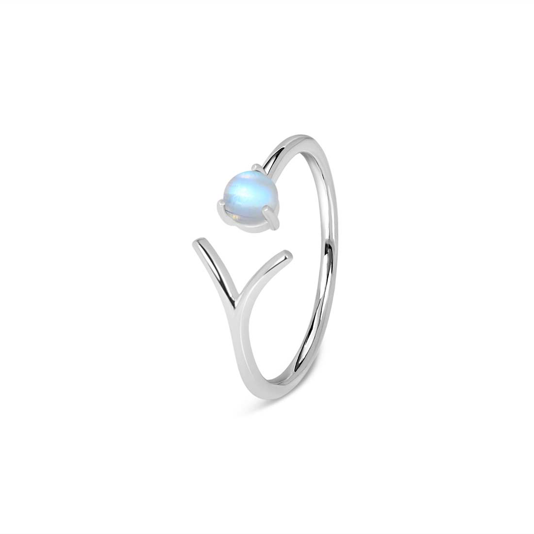 Moonstone Rose Cut Ring-(RBM-SR-1720.)