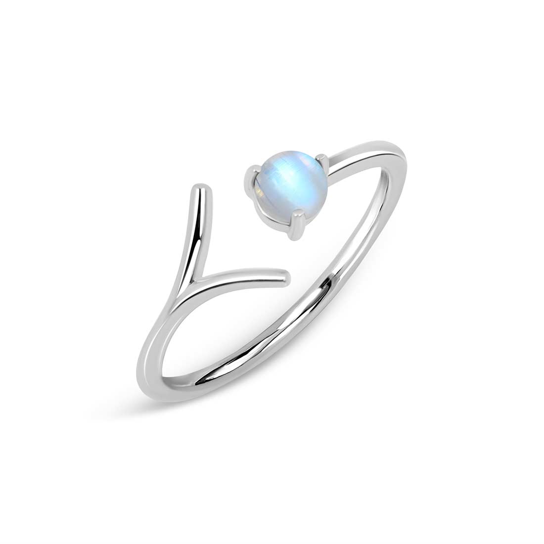 Moonstone Rose Cut Ring-(RBM-SR-1720.)