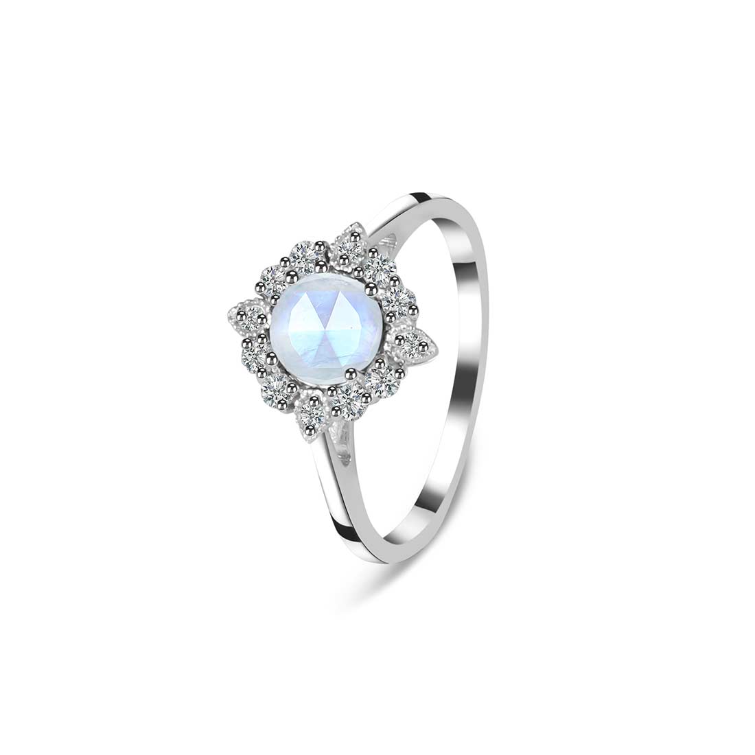 Moonstone Rose Cut Ring-(RBM-SR-1784.)