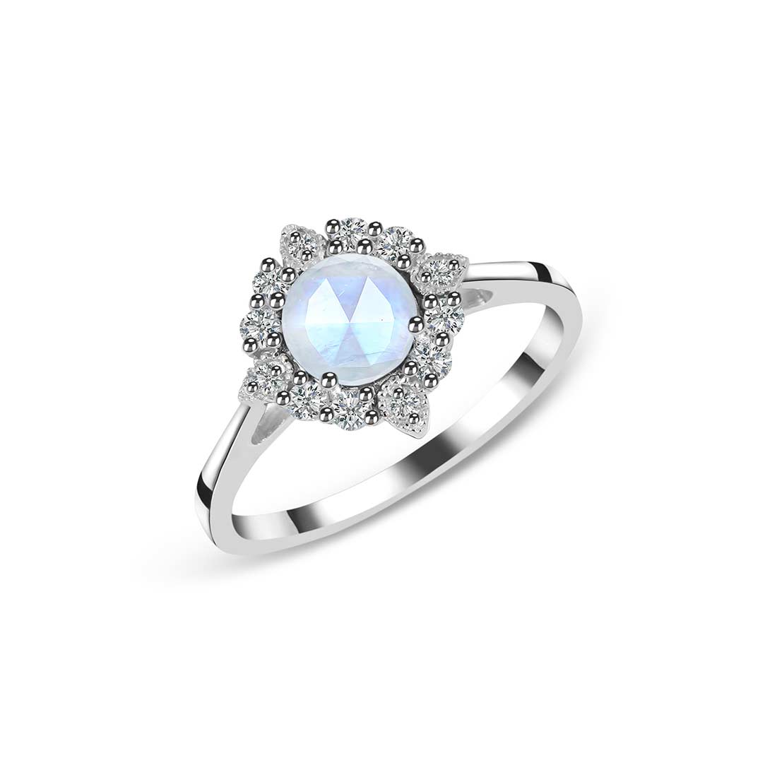 Moonstone Rose Cut Ring-(RBM-SR-1784.)