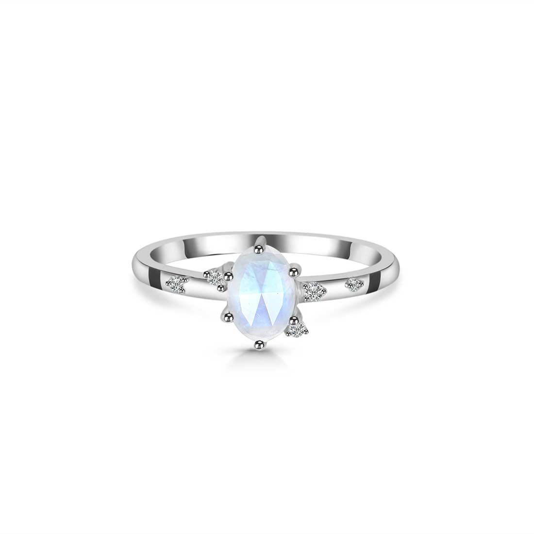 Moonstone Rose Cut Ring-(RBM-SR-2273.)