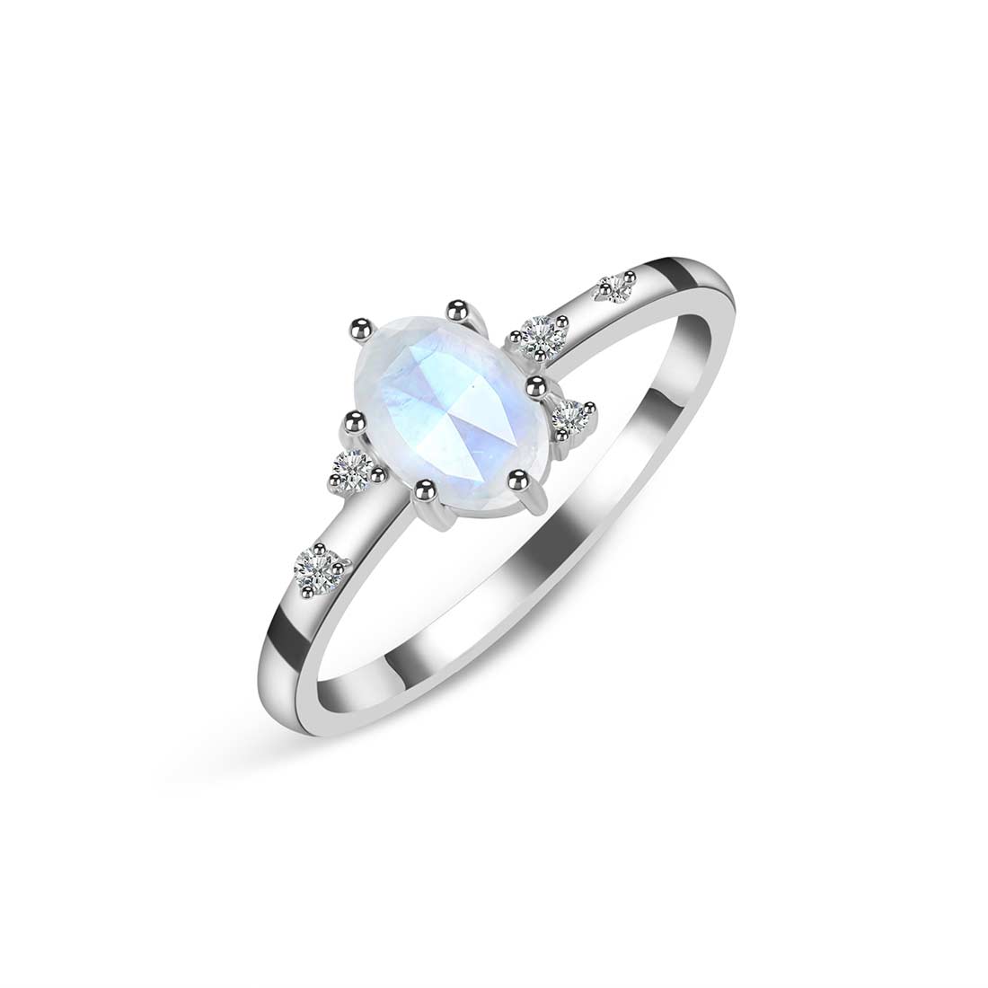 Moonstone Rose Cut Ring-(RBM-SR-2273.)