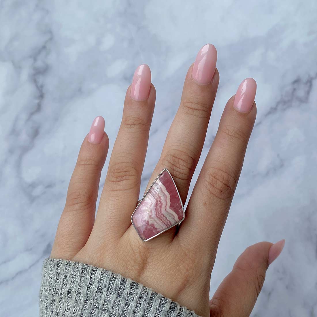 Rhodochrosite Adjustable Ring-(RDC-R-28)