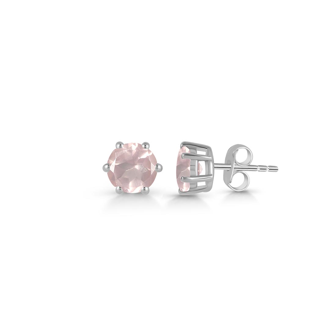 Rose Quartz Stud Earring-(RSQ-SE-1024.)