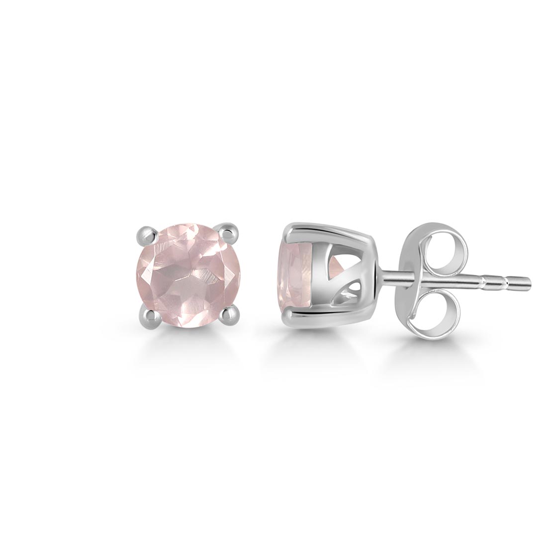 Rose Quartz Stud Earring-(RSQ-SE-1321.)