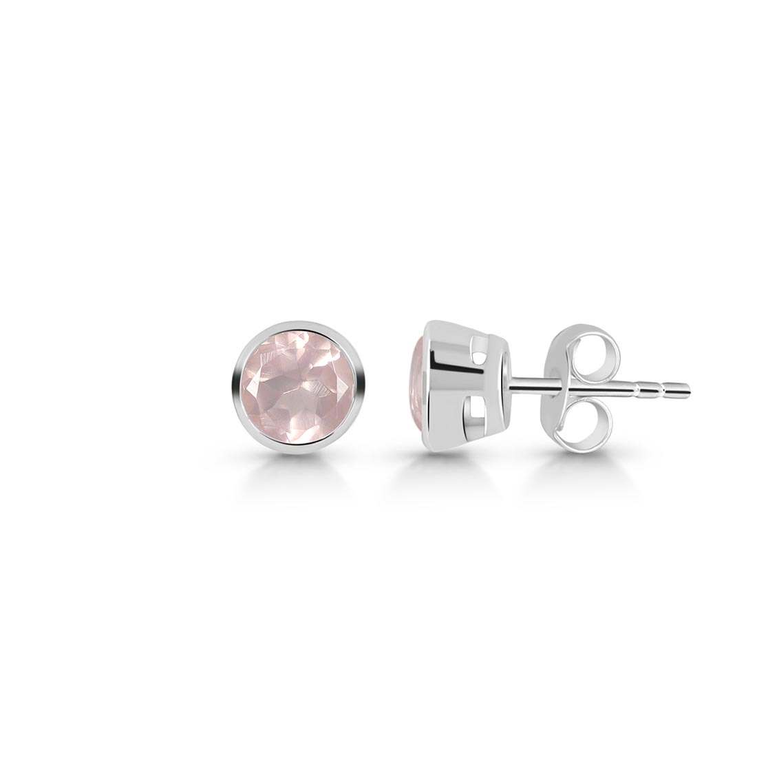 Rose Quartz Stud Earring-(RSQ-SE-1425.)