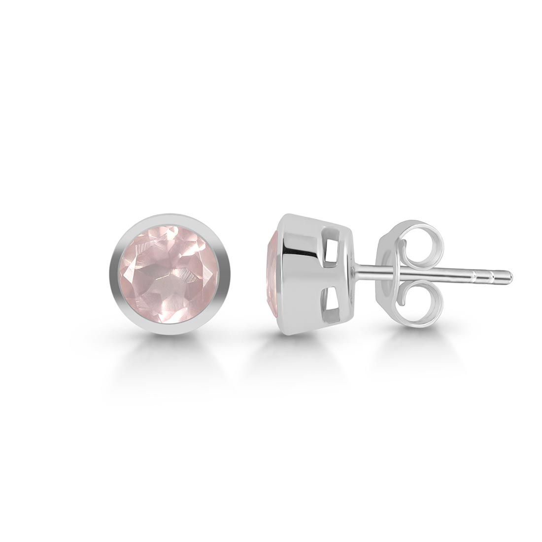 Rose Quartz Stud Earring-(RSQ-SE-1426.)