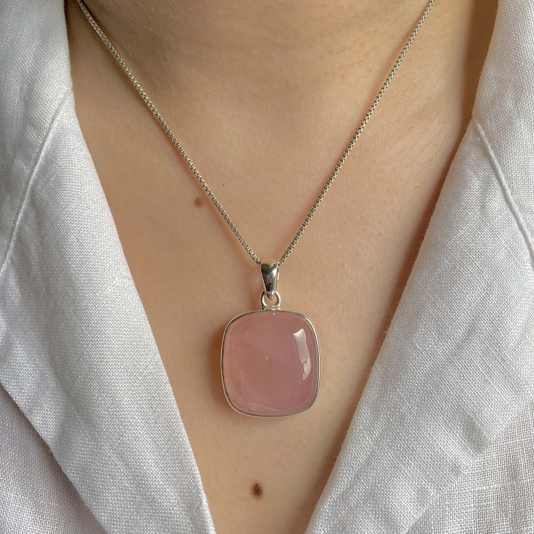 Rose Quartz Pendant-(RSQ-P-12.)