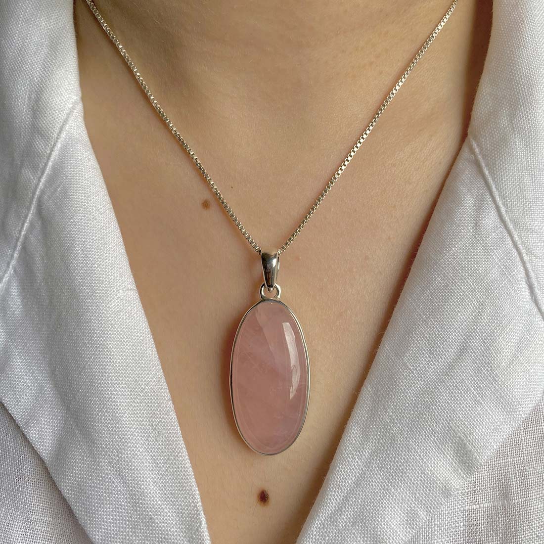 Rose Quartz Pendant-(RSQ-P-18.)