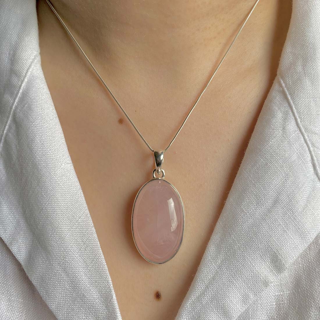 Rose Quartz Pendant-(RSQ-P-20.)