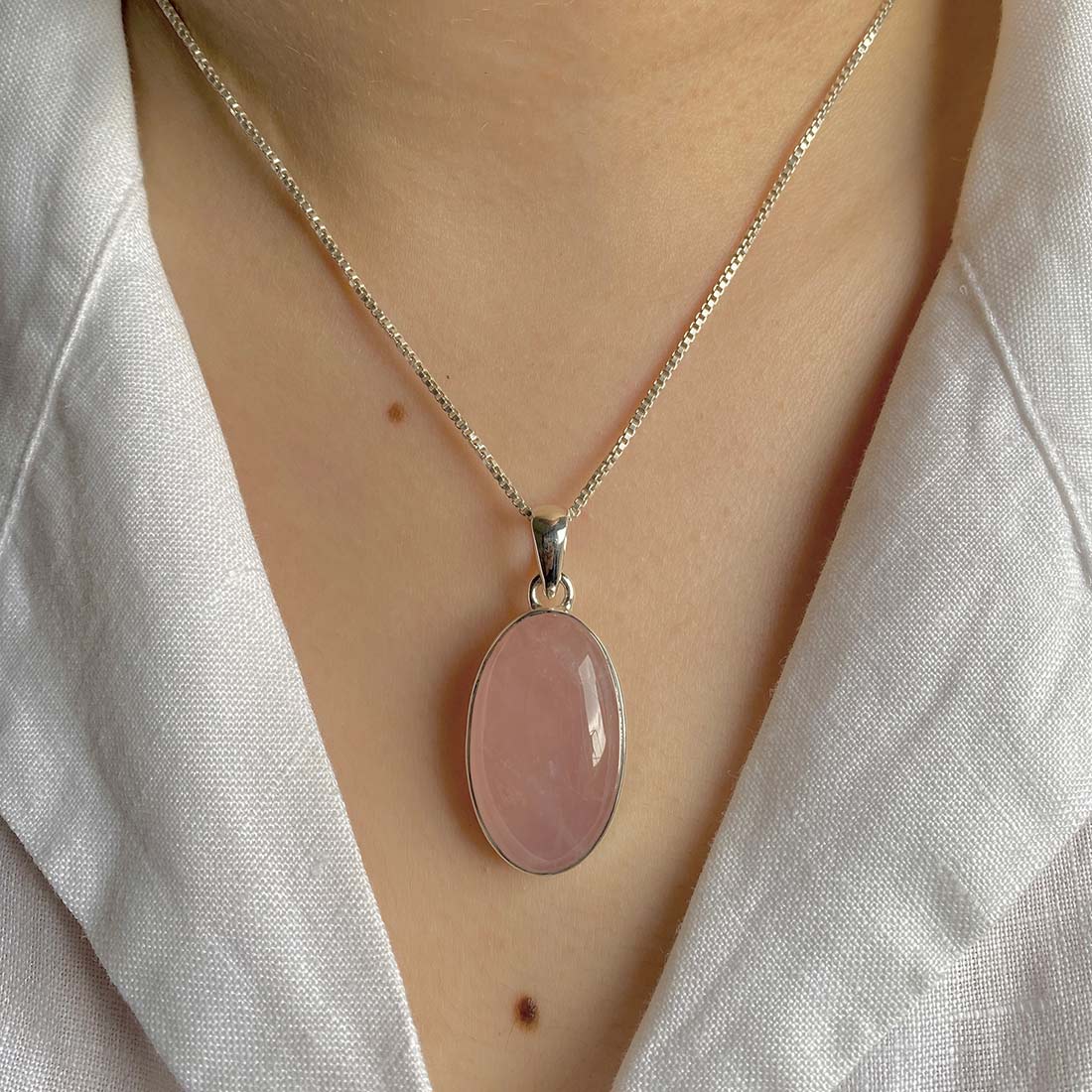 Rose Quartz Pendant-(RSQ-P-6.)