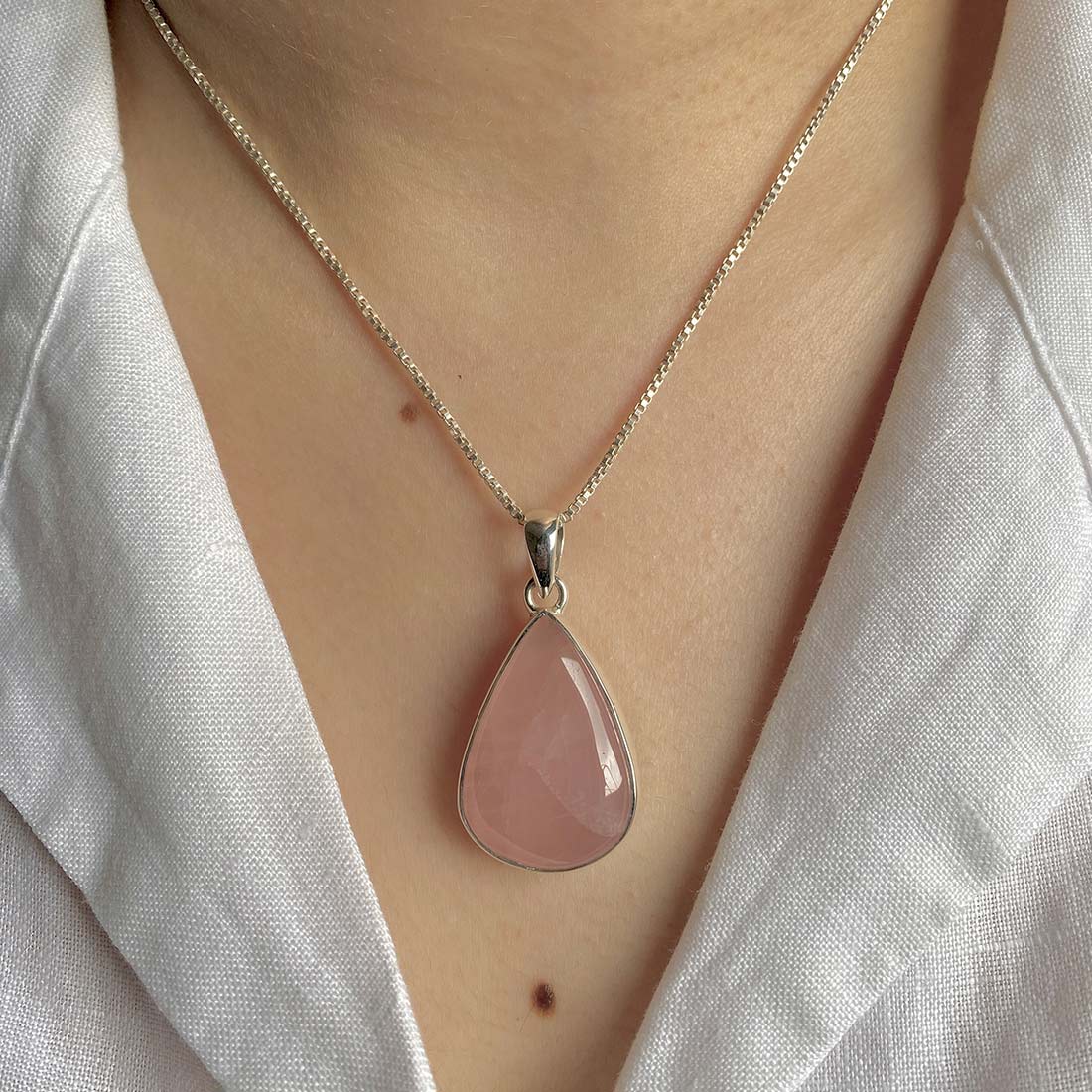 Rose Quartz Pendant-(RSQ-P-8.)