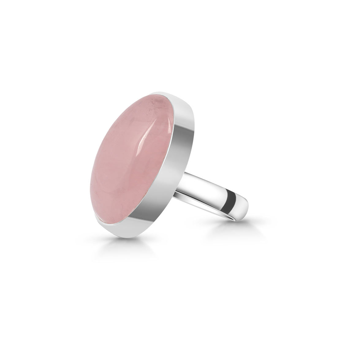 Rose Quartz Adjustable Ring-(RSQ-R-10.)