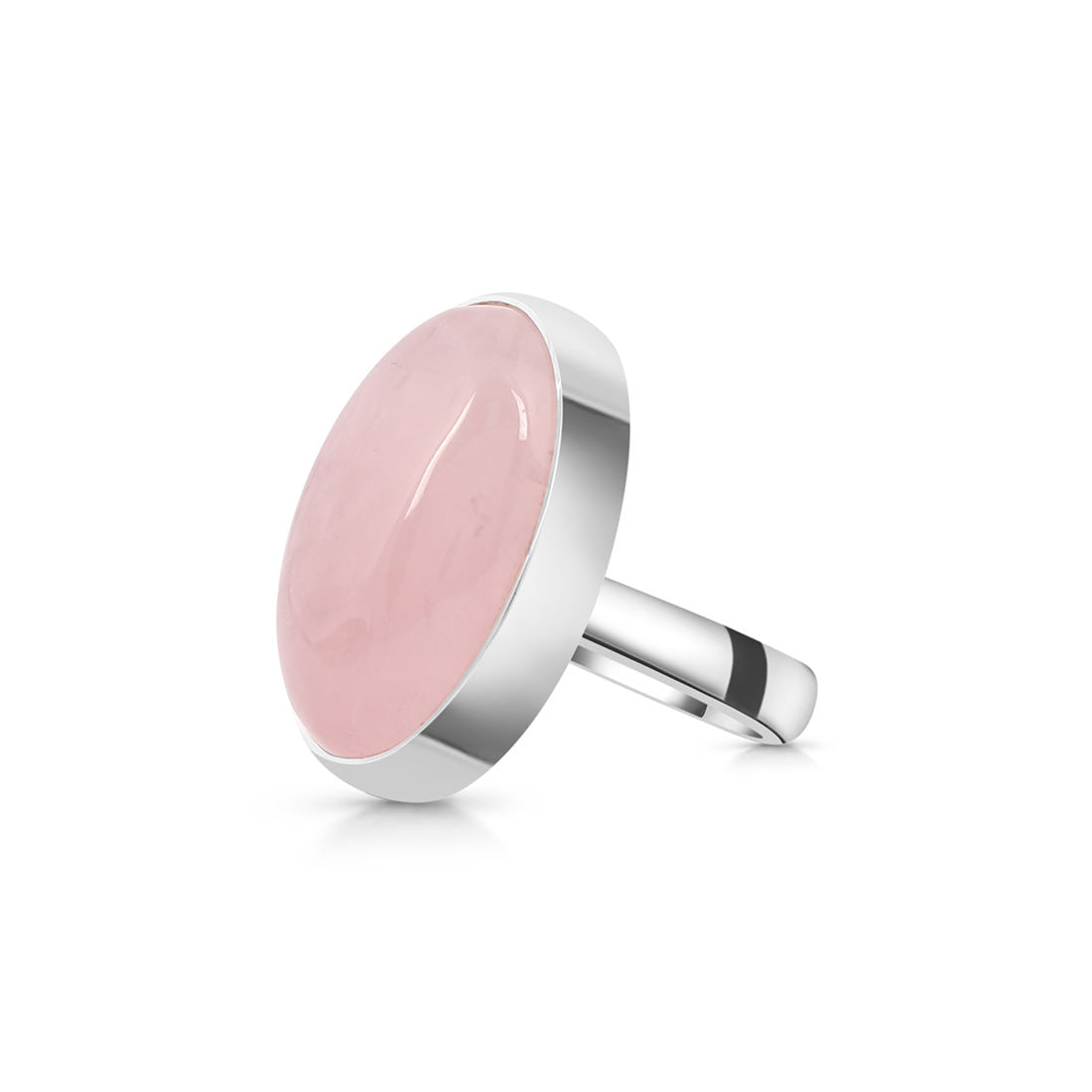 Rose Quartz Adjustable Ring-(RSQ-R-11.)