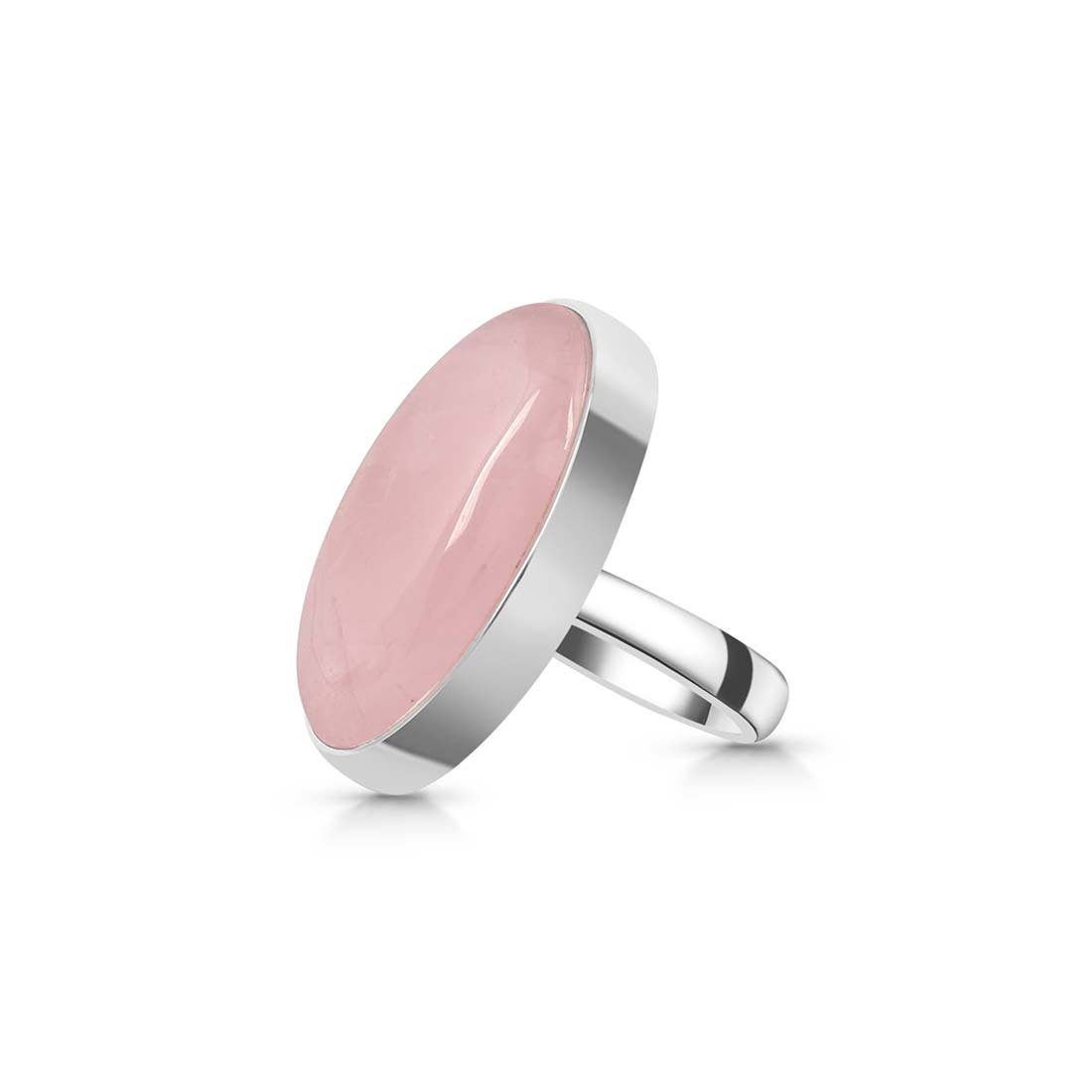 Rose Quartz Adjustable Ring-(RSQ-R-15.)