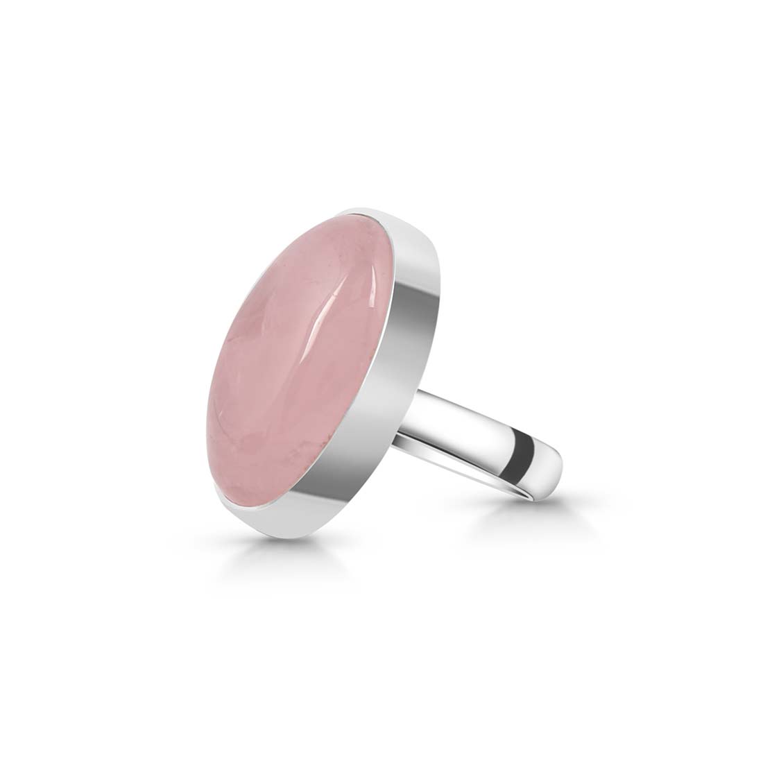 Rose Quartz Adjustable Ring-(RSQ-R-16.)