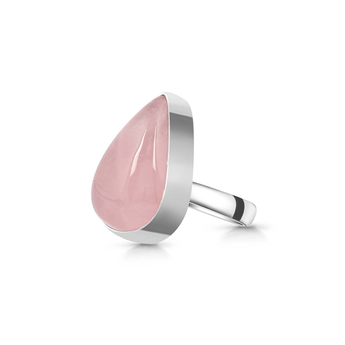 Rose Quartz Adjustable Ring-(RSQ-R-17.)