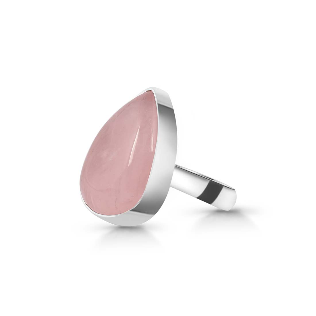 Rose Quartz Adjustable Ring-(RSQ-R-18.)