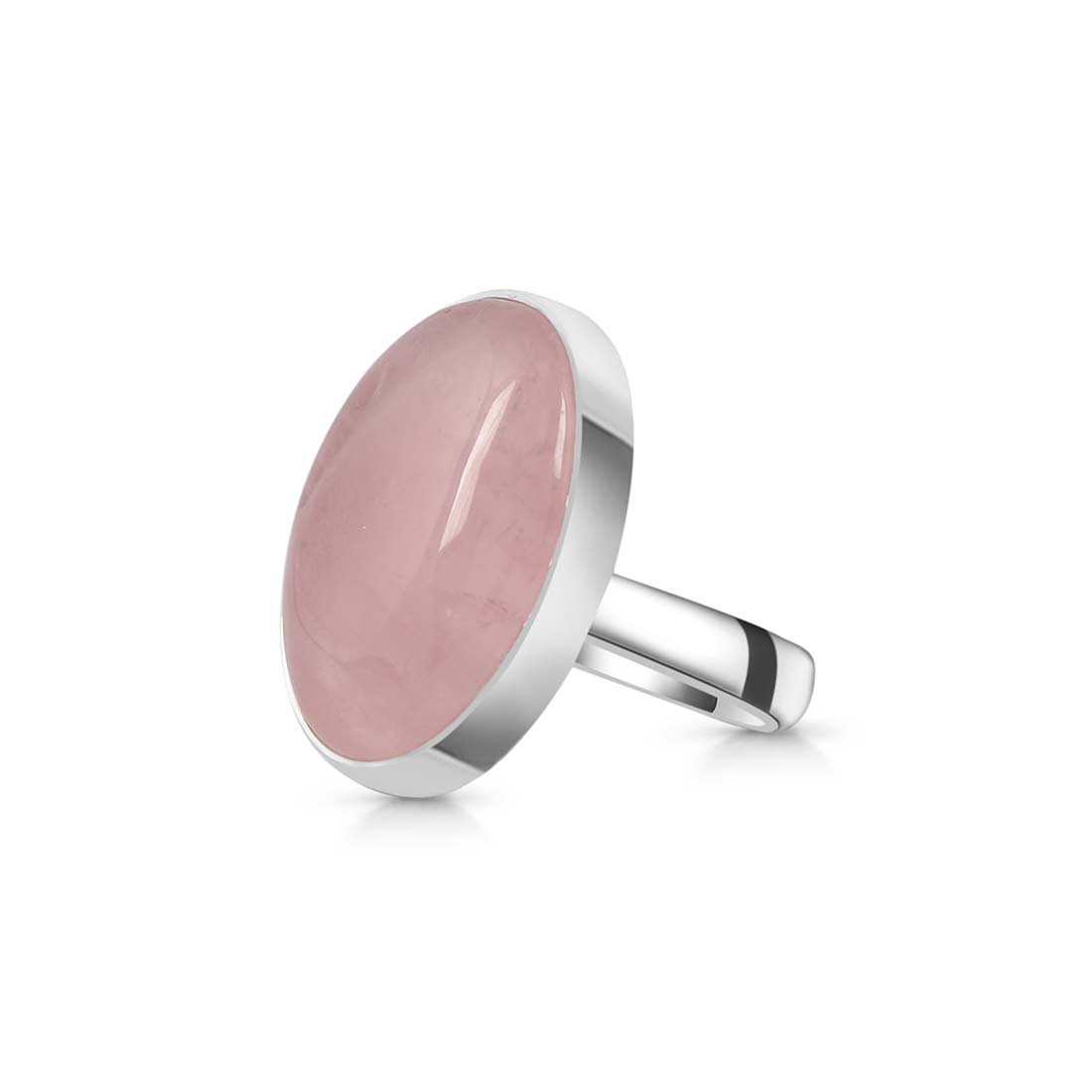 Rose Quartz Adjustable Ring-(RSQ-R-19.)