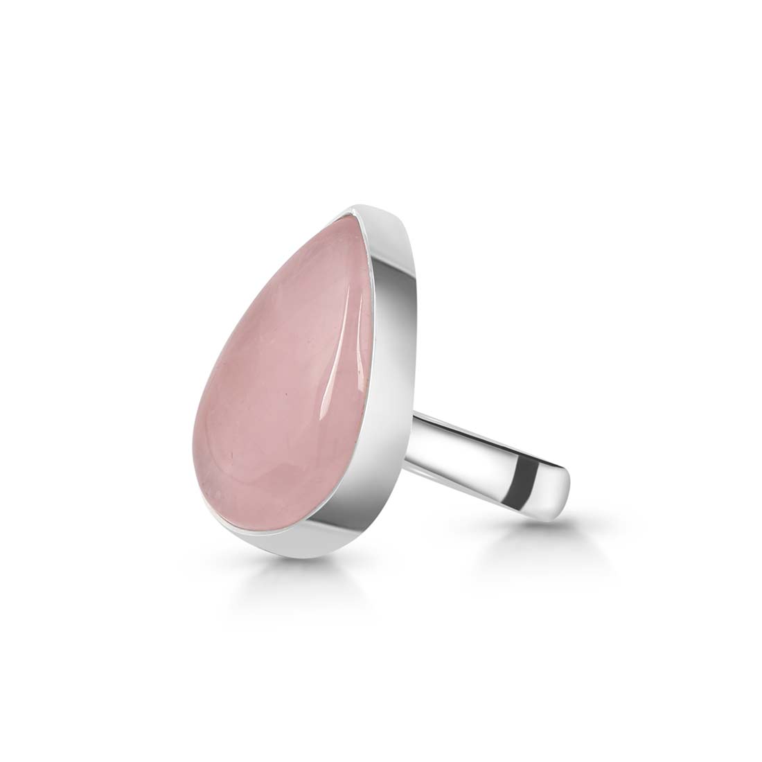 Rose Quartz Adjustable Ring-(RSQ-R-21.)