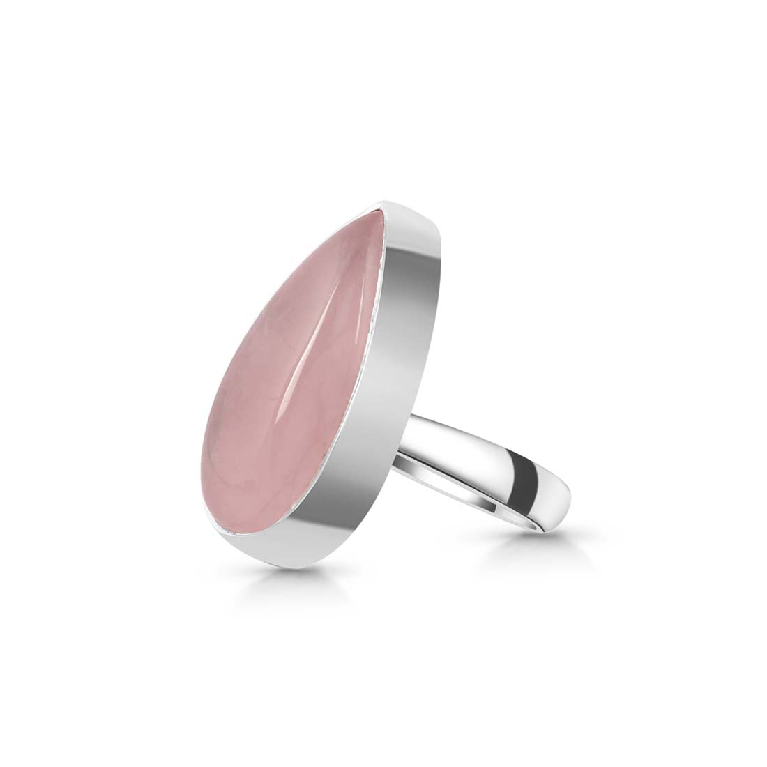 Rose Quartz Adjustable Ring-(RSQ-R-22.)