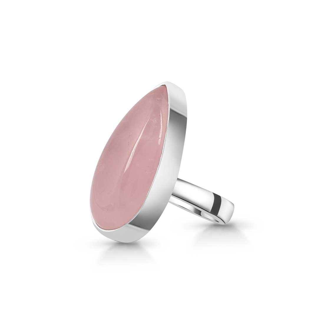 Rose Quartz Adjustable Ring-(RSQ-R-23.)