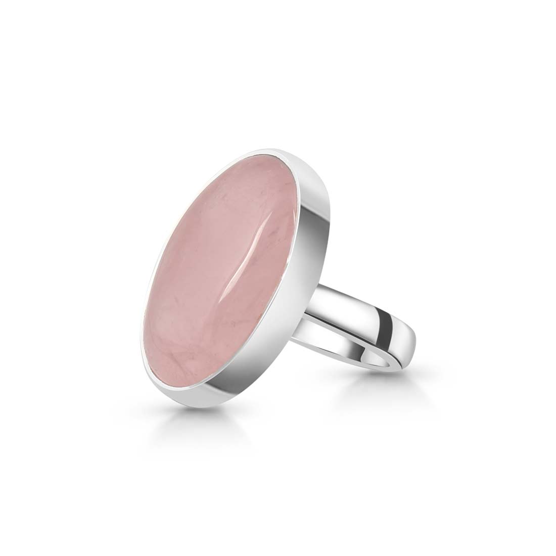 Rose Quartz Adjustable Ring-(RSQ-R-24.)