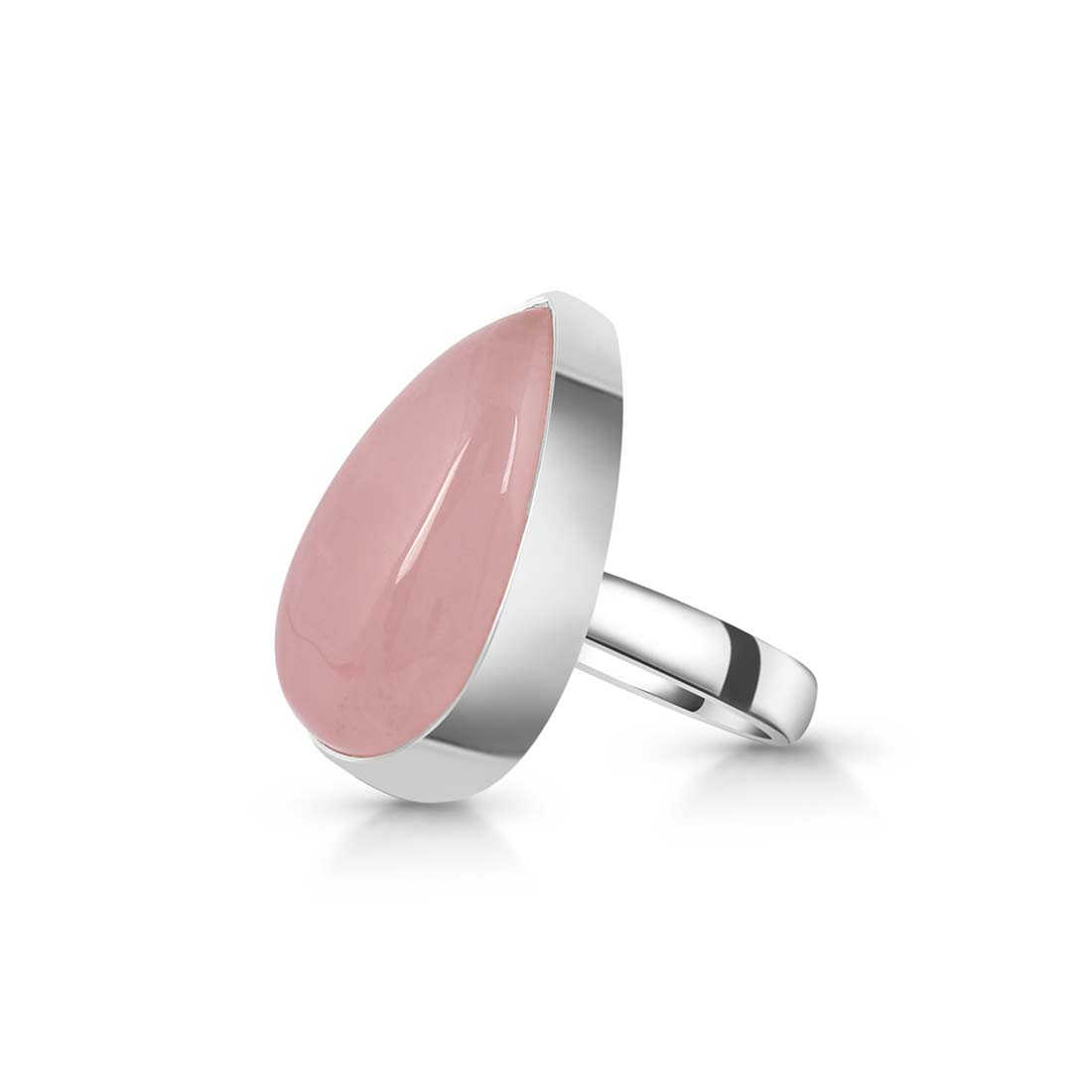 Rose Quartz Adjustable Ring-(RSQ-R-25.)