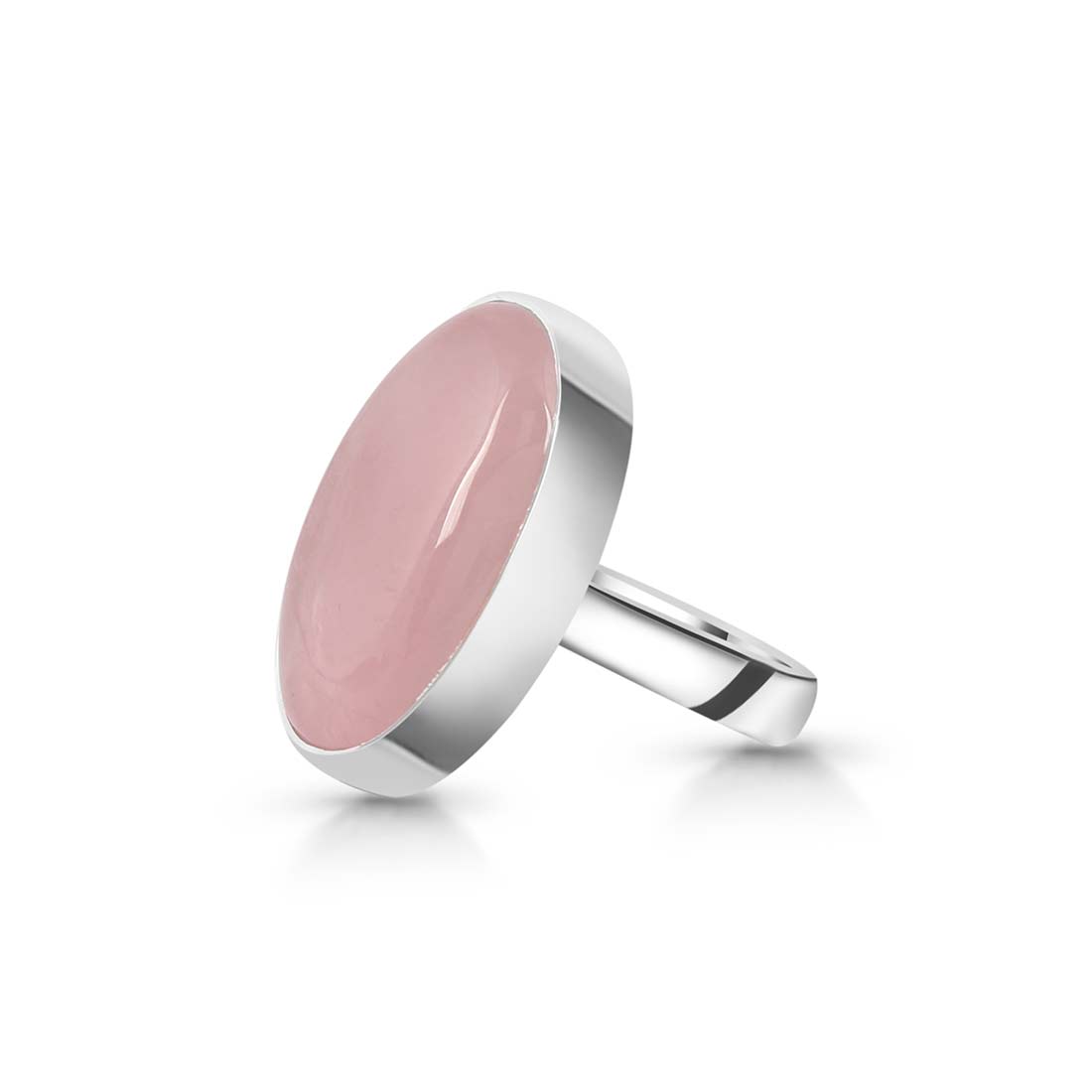 Rose Quartz Adjustable Ring-(RSQ-R-26.)