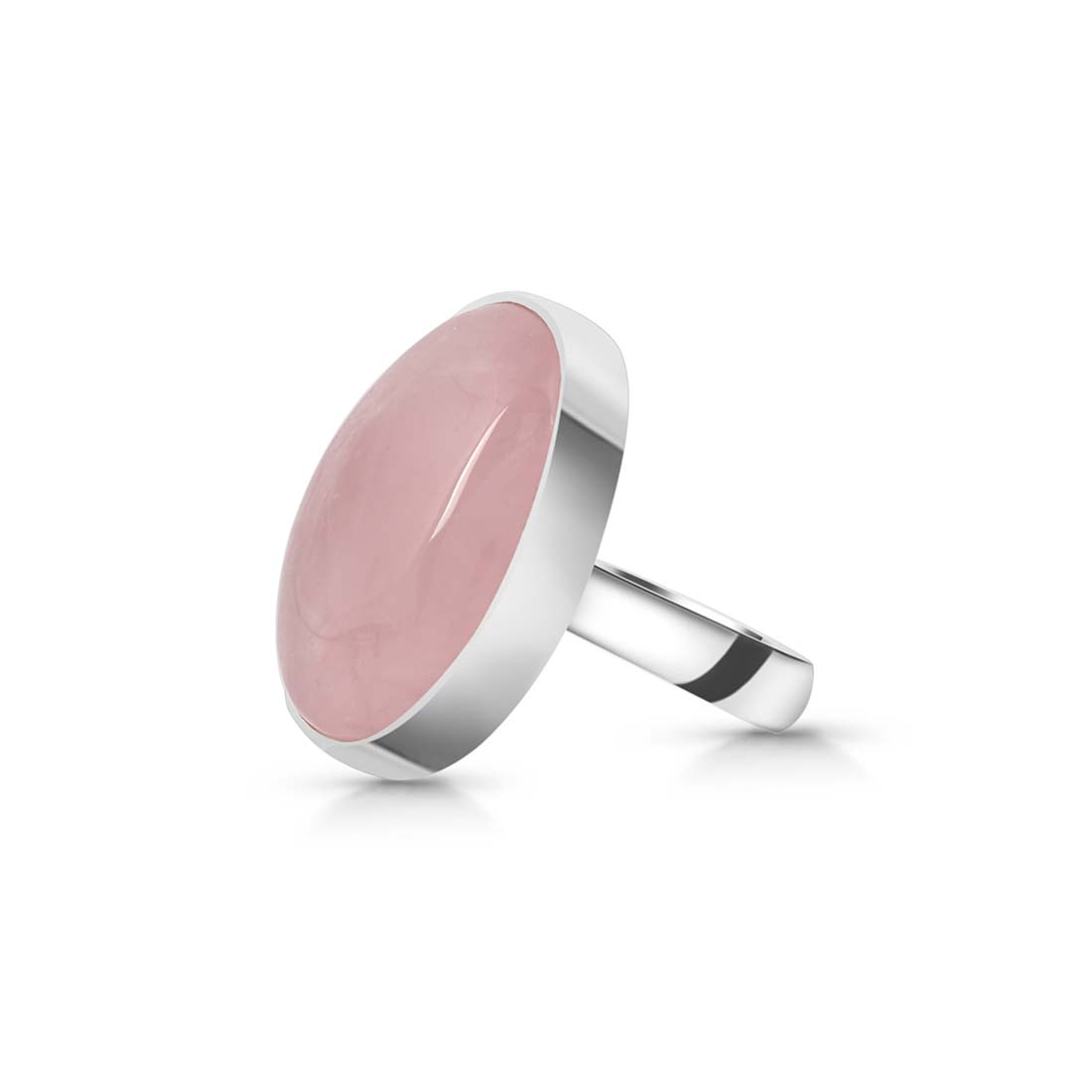 Rose Quartz Adjustable Ring-(RSQ-R-28.)