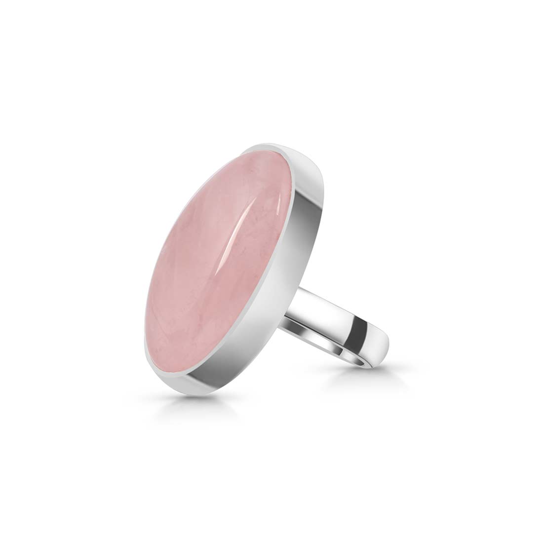 Rose Quartz Adjustable Ring-(RSQ-R-29.)