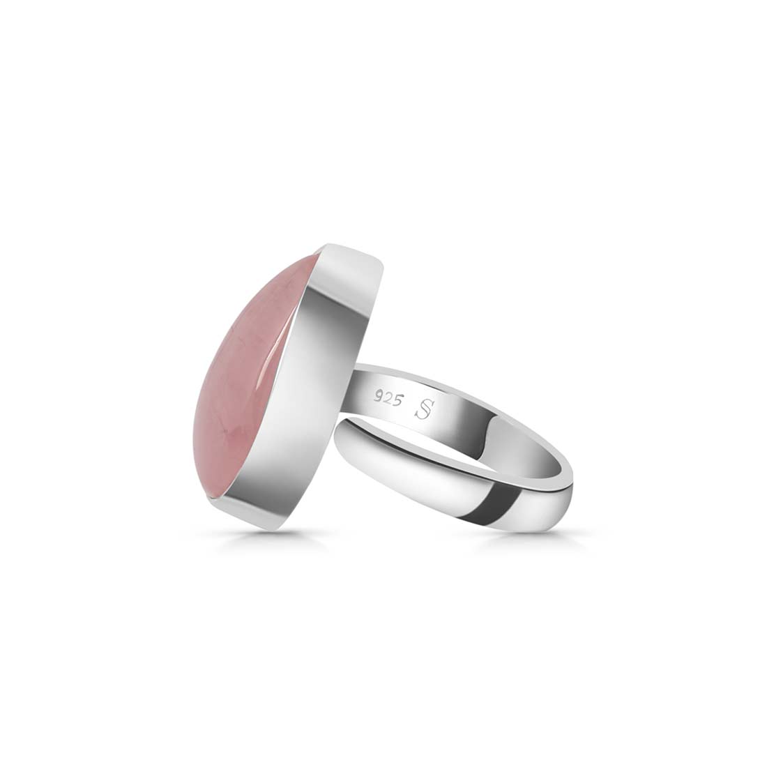 Rose Quartz Adjustable Ring-(RSQ-R-3.)